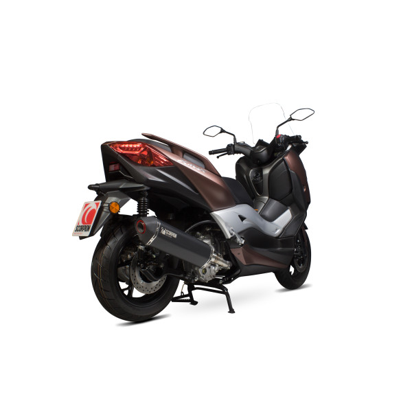 Scorpion Exhaust Yamaha X-Max 300 2017 - 2020 Serket Parallel Slip-on Black Ceramic Coated Sleeve